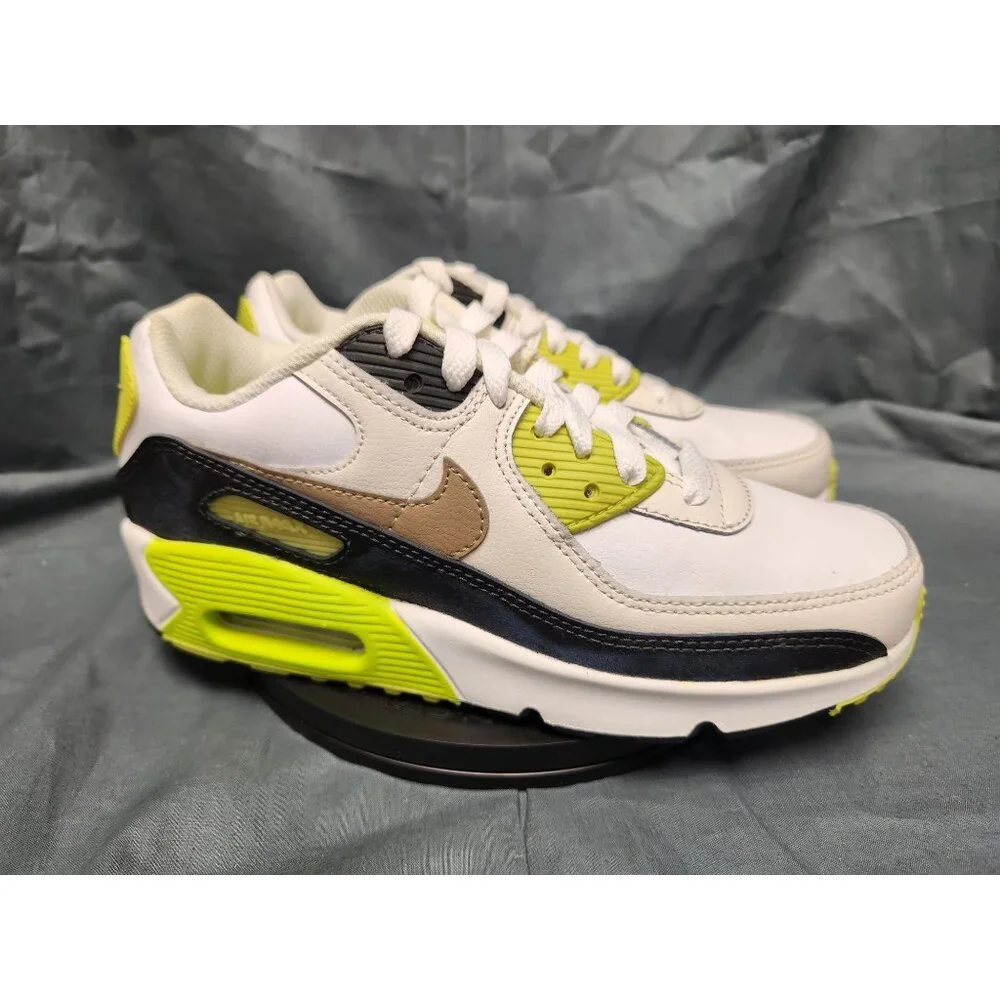Nike Boys Air Max 90 (GS) Sneakers White Khaki Cyber Size 6 DISPLAY MODEL! - Picture 9 of 12